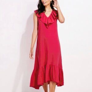 Vineyard Vines Seastitch Ruffle Double Gauze Midi Dress